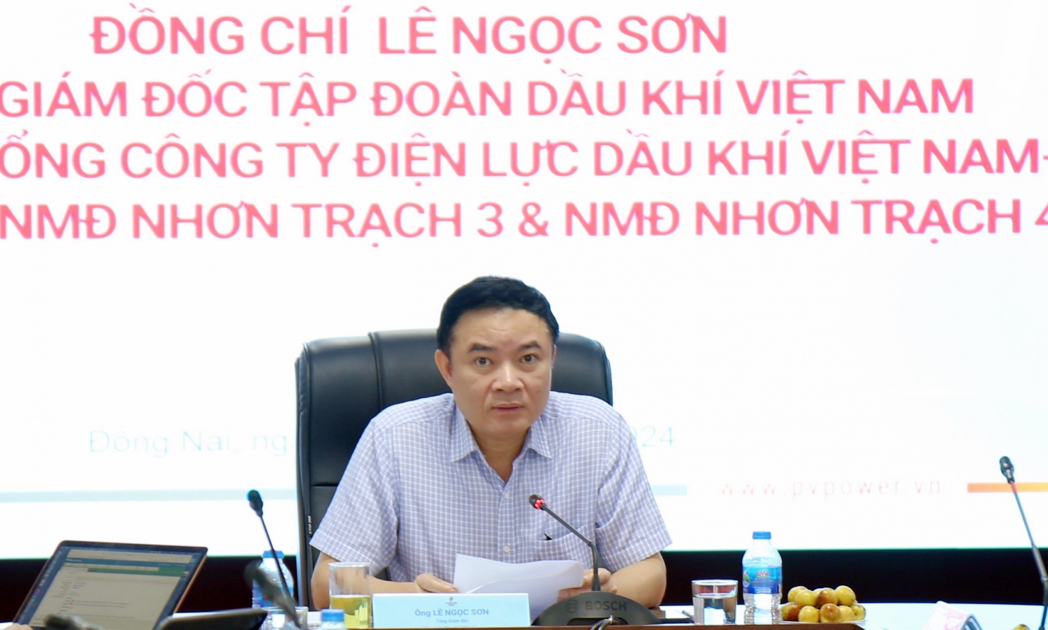 Tổng Giám đốc Petrovietnam Lê Ngọc Sơn làm việc tại Dự án Nhà máy điện Nhơn Trạch 3 và 4